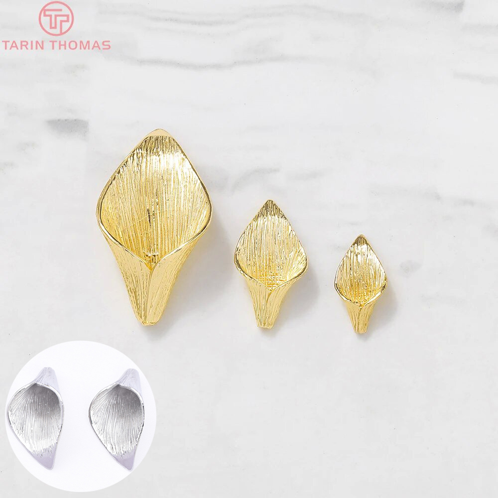 Supply Florist - (3603)6PCS 8x14MM 10x19MM 24K pozłacany mosiądz