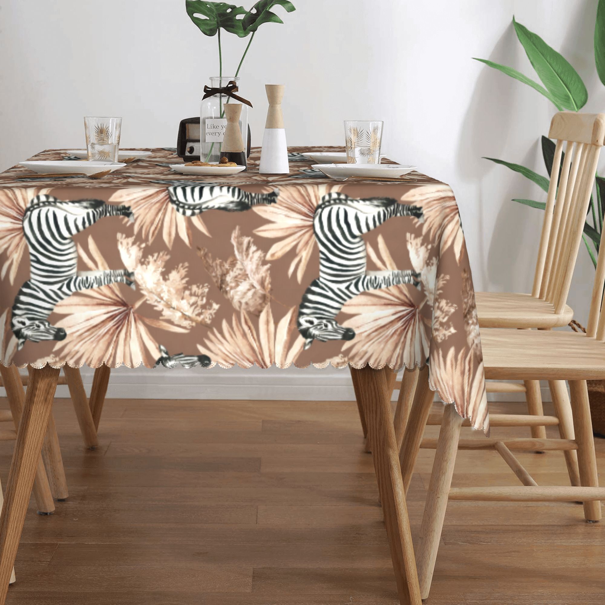 Obrus z motywem zebry i suszon – Palm Leaf Dried recenzja i cena